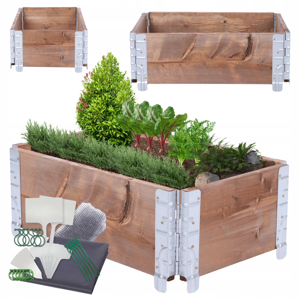 Kaskádový záhon s nastavitelnou schránkou na zeleninu pařeniště, impregnace 20x60x40