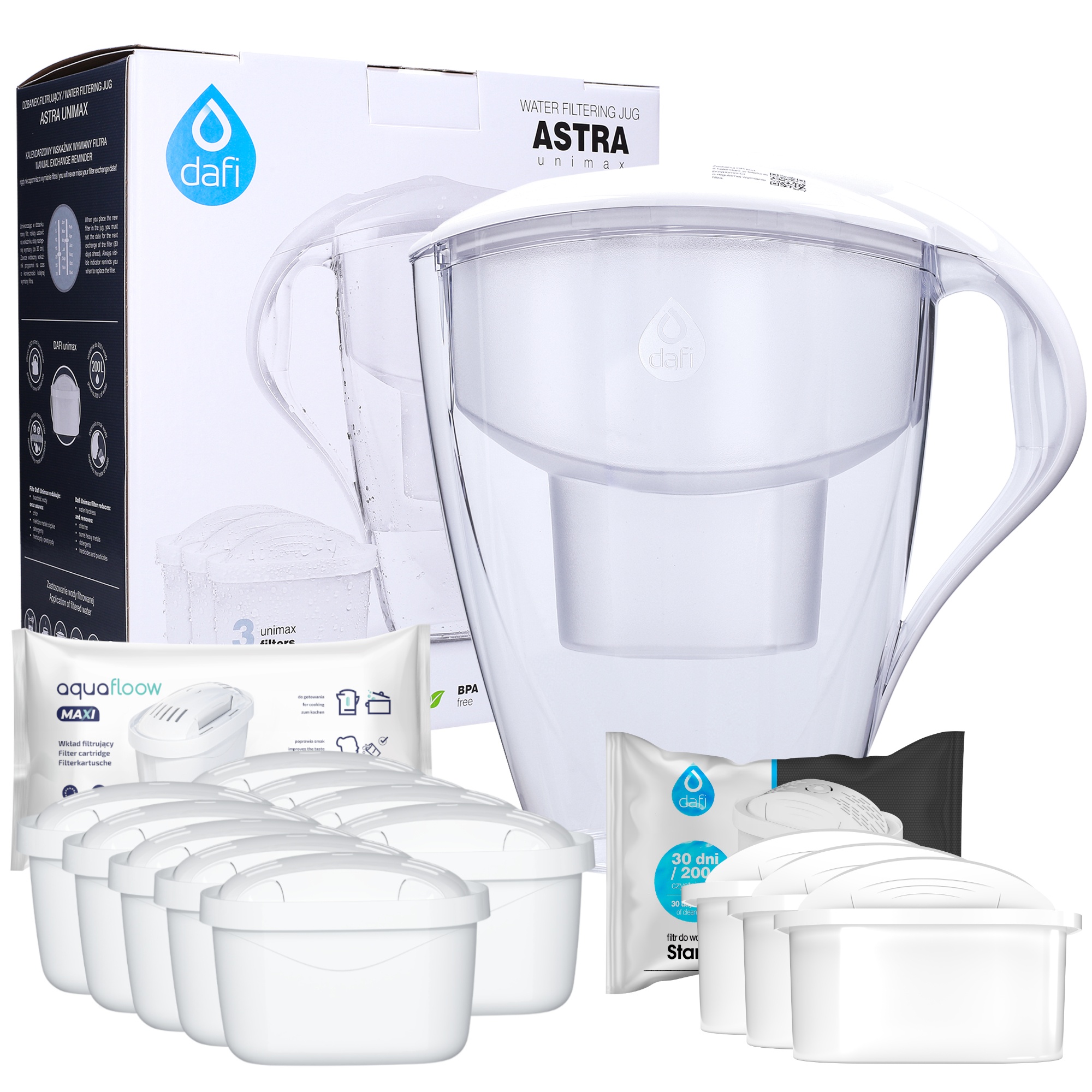 

Dzbanek Dafi Astra 3l 3x Filtr Unimax 9x Af