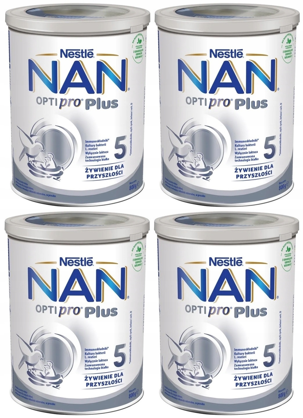 4x Mleko modyfikowane NAN 5 Optipro Plus 800g