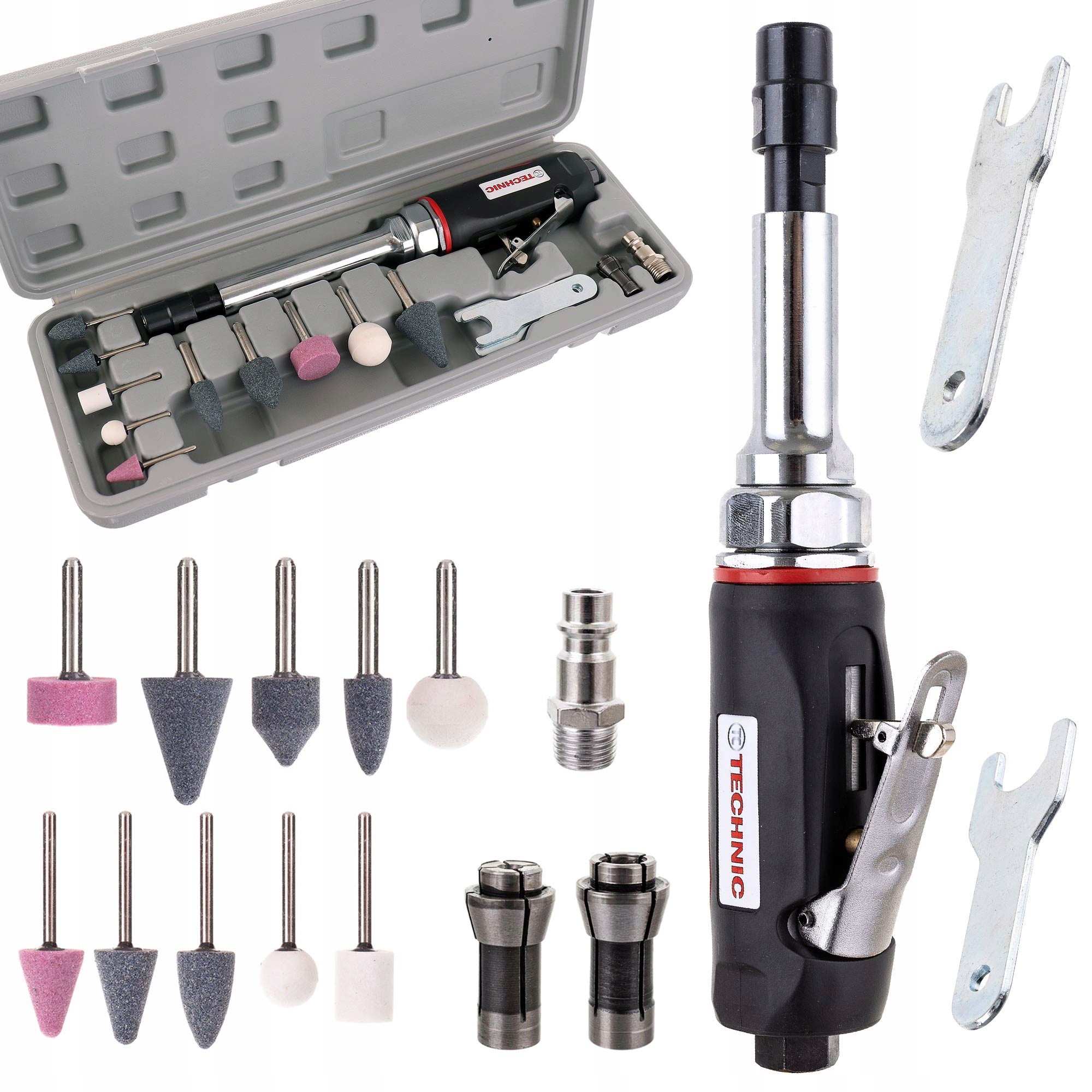 Pneumatická Bruska S Jednoduchým Trnem, Sada Kamenů, Kufr