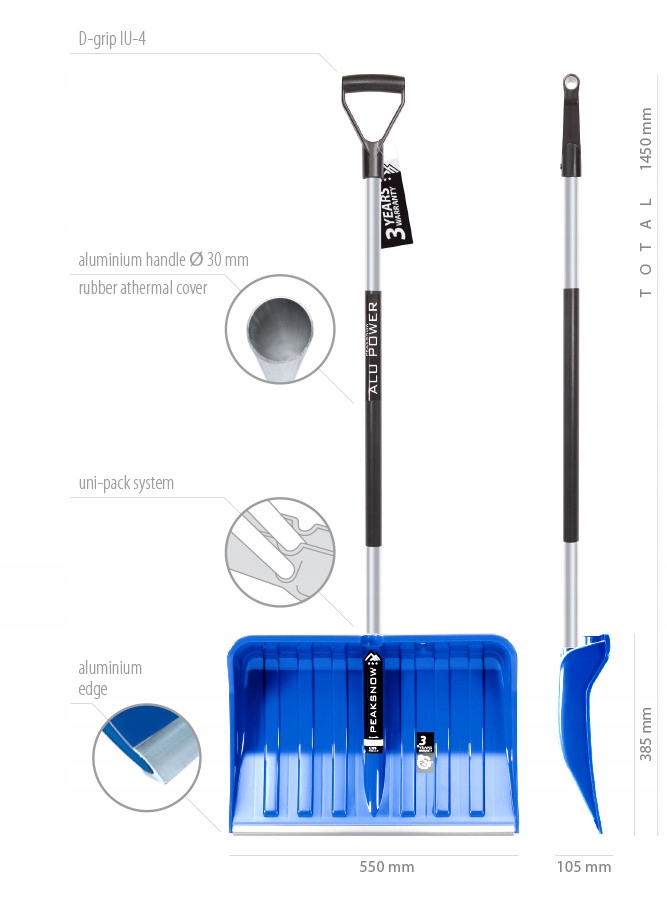 Łopata do śniegu Zgarniacz Alpinus ALUTUBE IL3BT Kod producenta IL3TB-B333