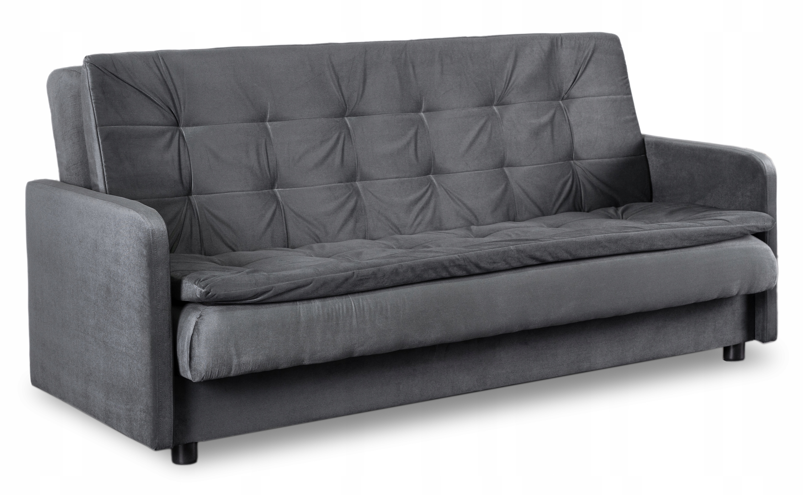 Rozkládací pohovka s funkcí spaní, dvoumístná pohovka, šedá Stella