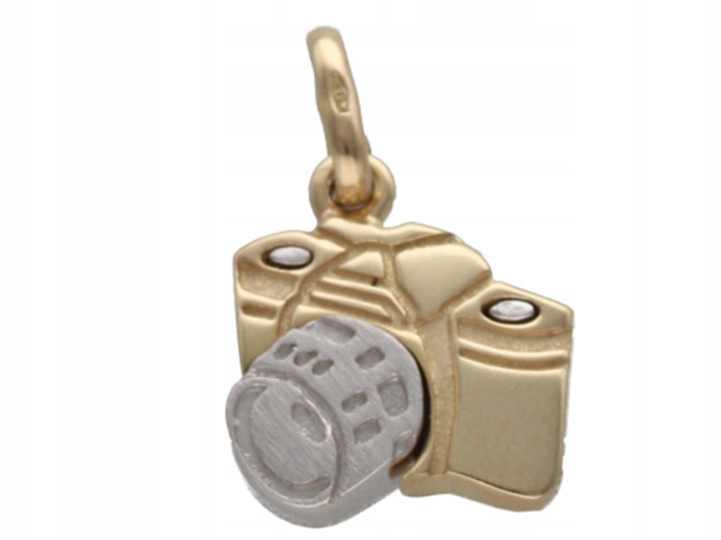 Zlatý přívěsek na fotoaparát 585, módní vzor jako dárek 14k