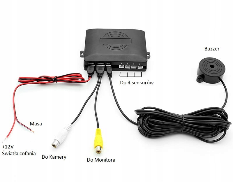 Czujnik parkowania WIDEO 22mm srebrne sensory Model AYS 041
