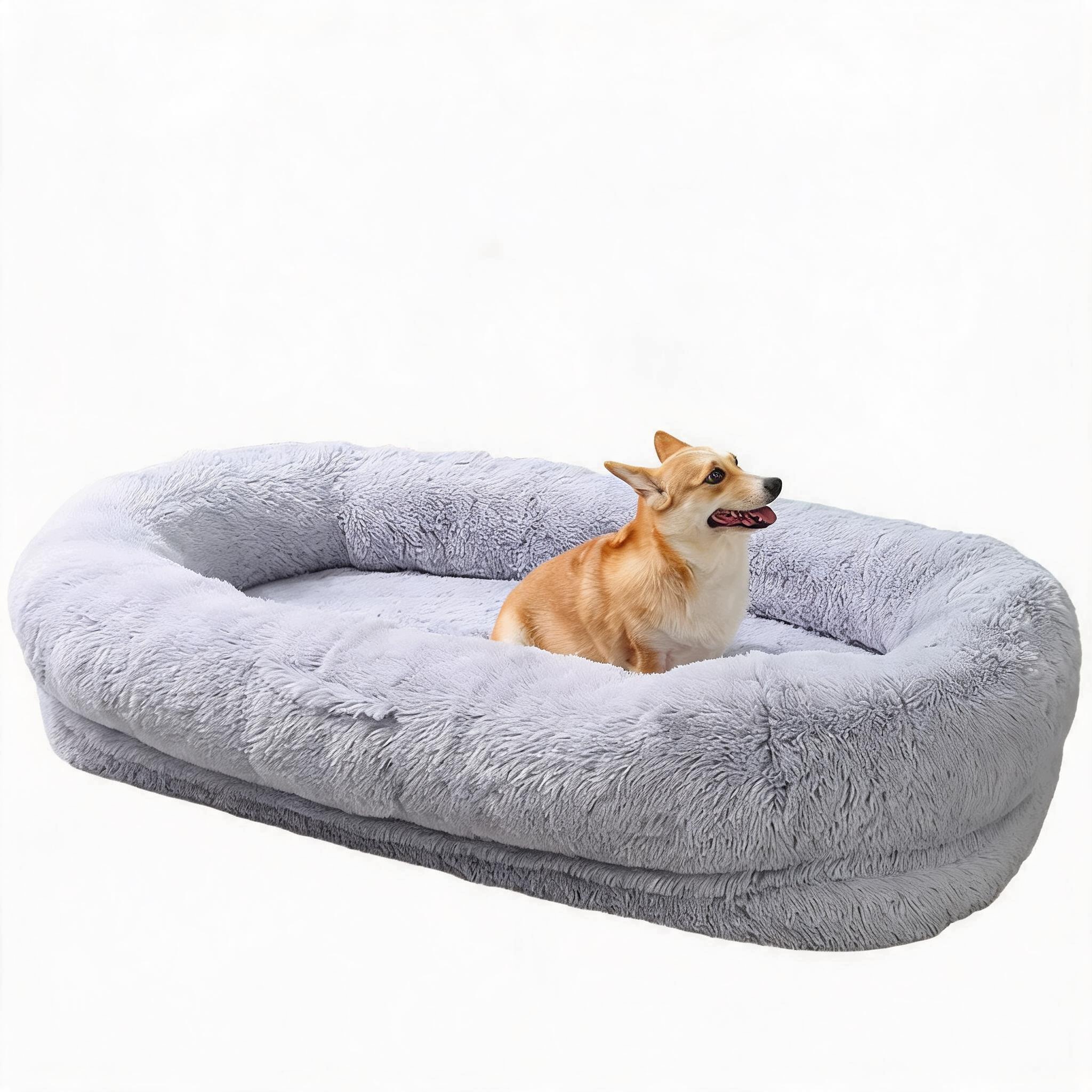Postel pro psa i člověka XXL pelíšek pro velké psy 165x100 světle šedá
