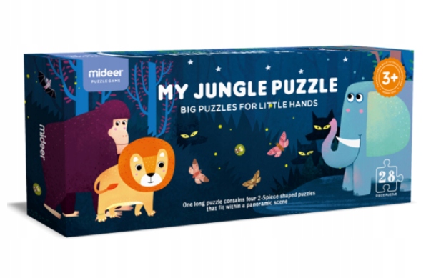 

Mideer puzzle panoramiczne dżungla zwierzęta 3+
