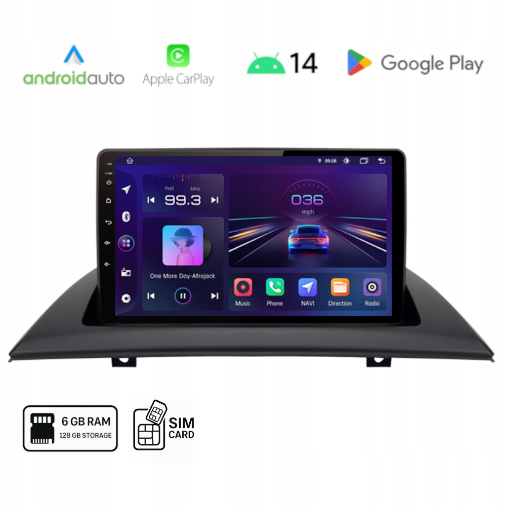 Android Bmw X3 E83 bezdrôtový Carplay Android Auto Wi-Fi Sim 6+128 Gb