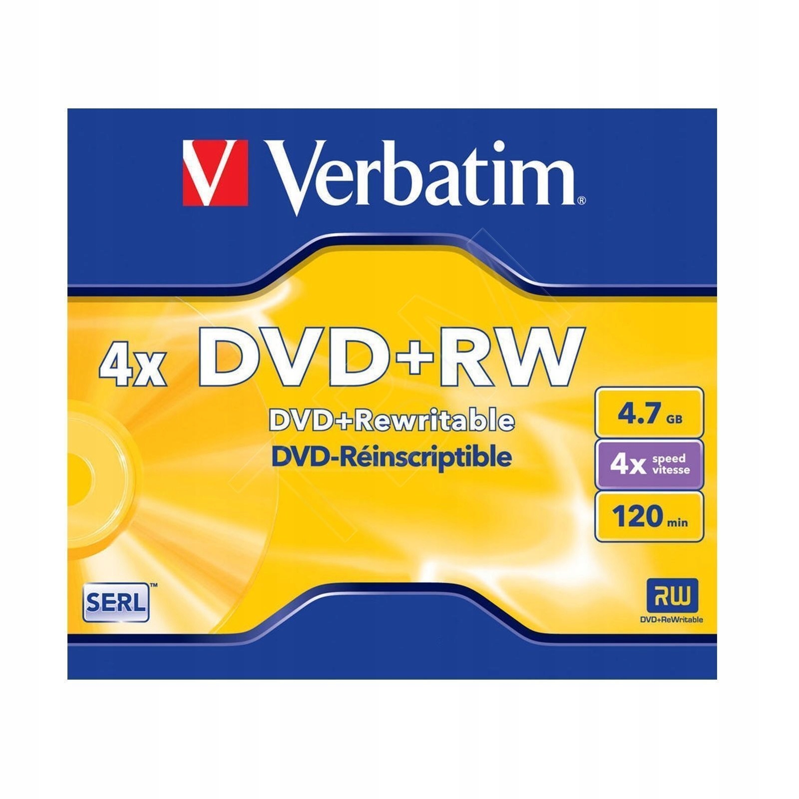 Verbatim Dvd+rw x1-x4 wielokrotny zapis 1szt slim case CD