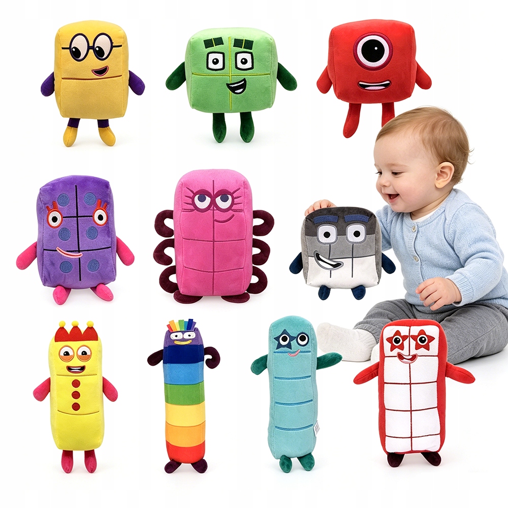 10SZT Zabawki pluszowe Numberblocks Lalki animowane na urodziny