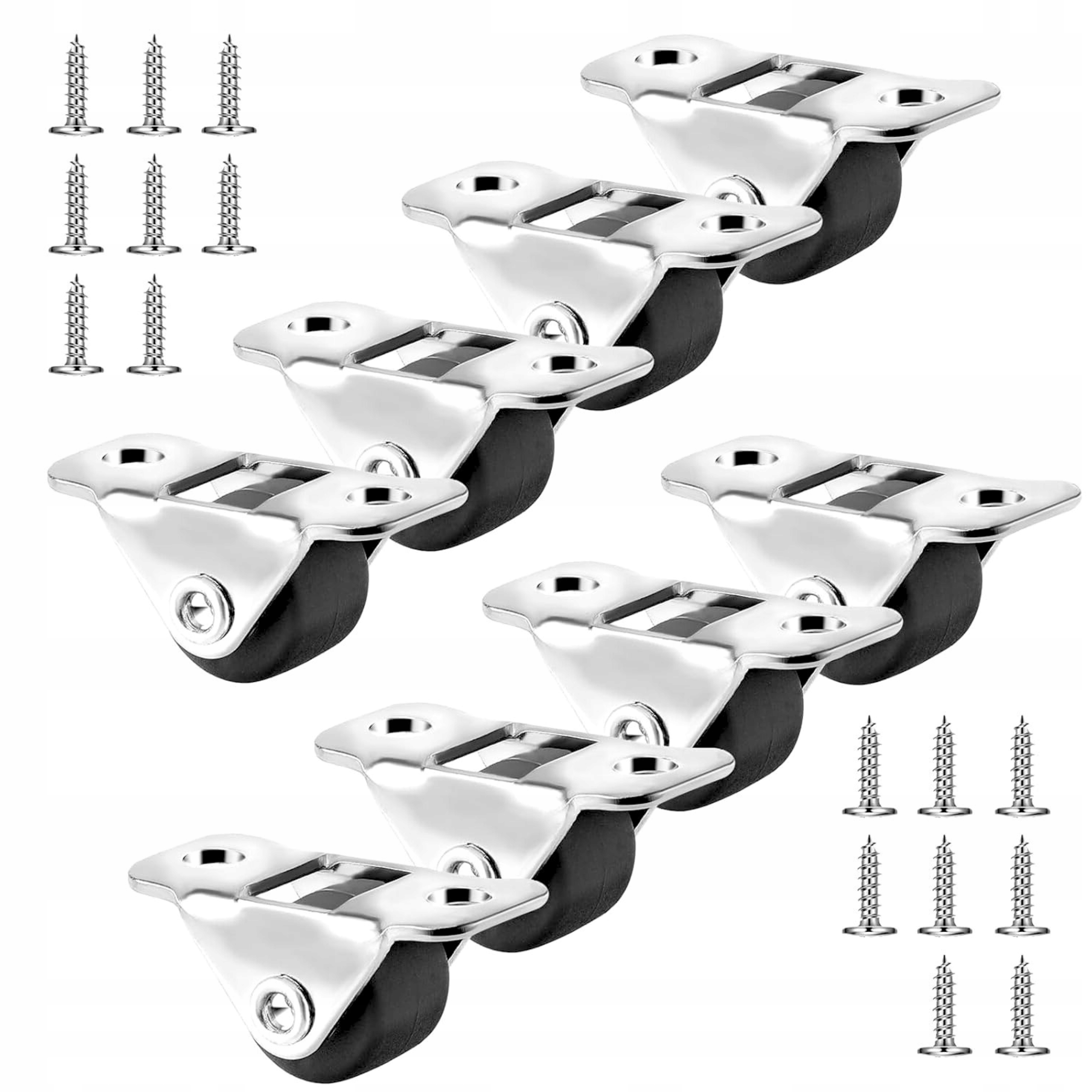 Gumová Nábytková Kolečka S Kovovou Deskou Mini Otočná Kolečka 8 Kusů 25 mm