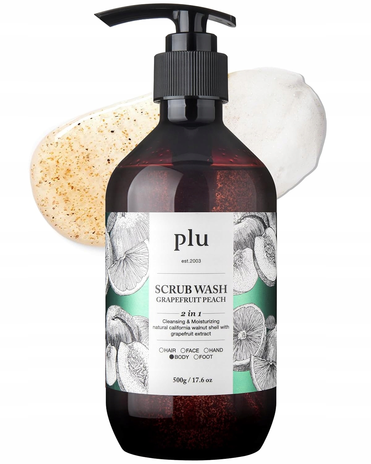 Plu Scrub Wash Grapefruit Peach Peelingový Gel 500 ml