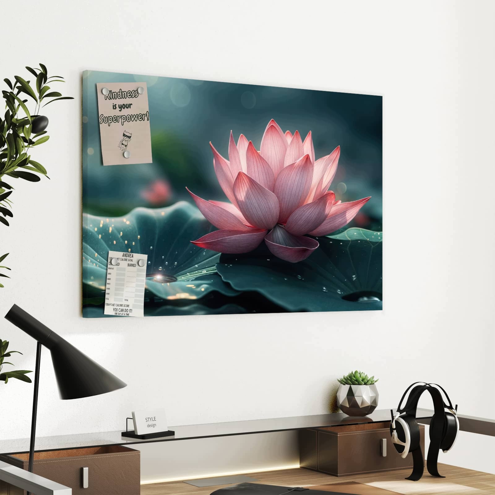 Magnetická tabule Kouzlo lotosu 60 × 40 cm