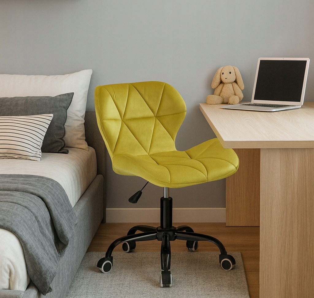 Fotel obrotowy biurowy krzesło ergonomiczne na kółkach do biura welurowe
