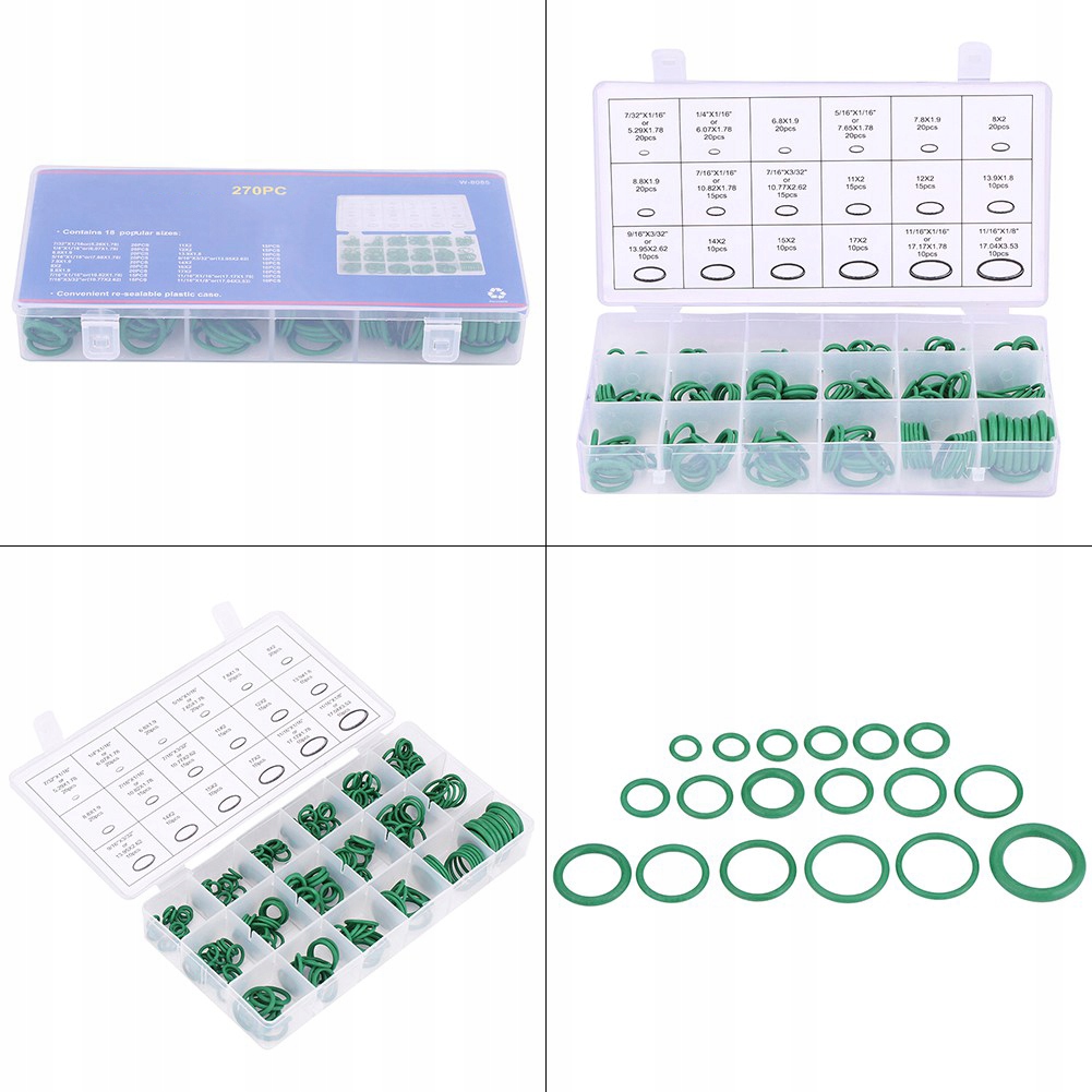 ORINGI ZESTAW ORINGÓW KLIMATYZACJI ZIELONY Producent części Inny