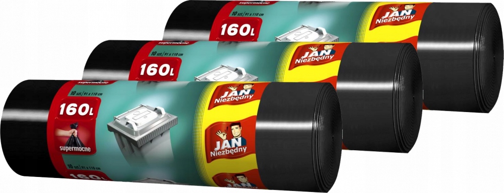 

Worki Na Śmieci Mocne 160L 10 Szt Jan Niezbędny x3