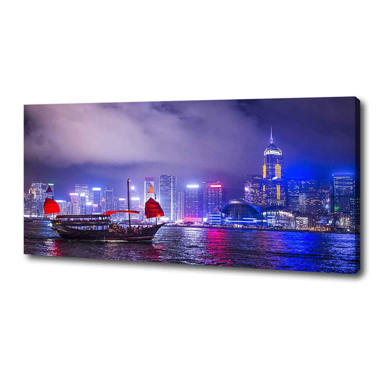 

Foto obraz na płótnie Hong kong nocą 125x50 cm