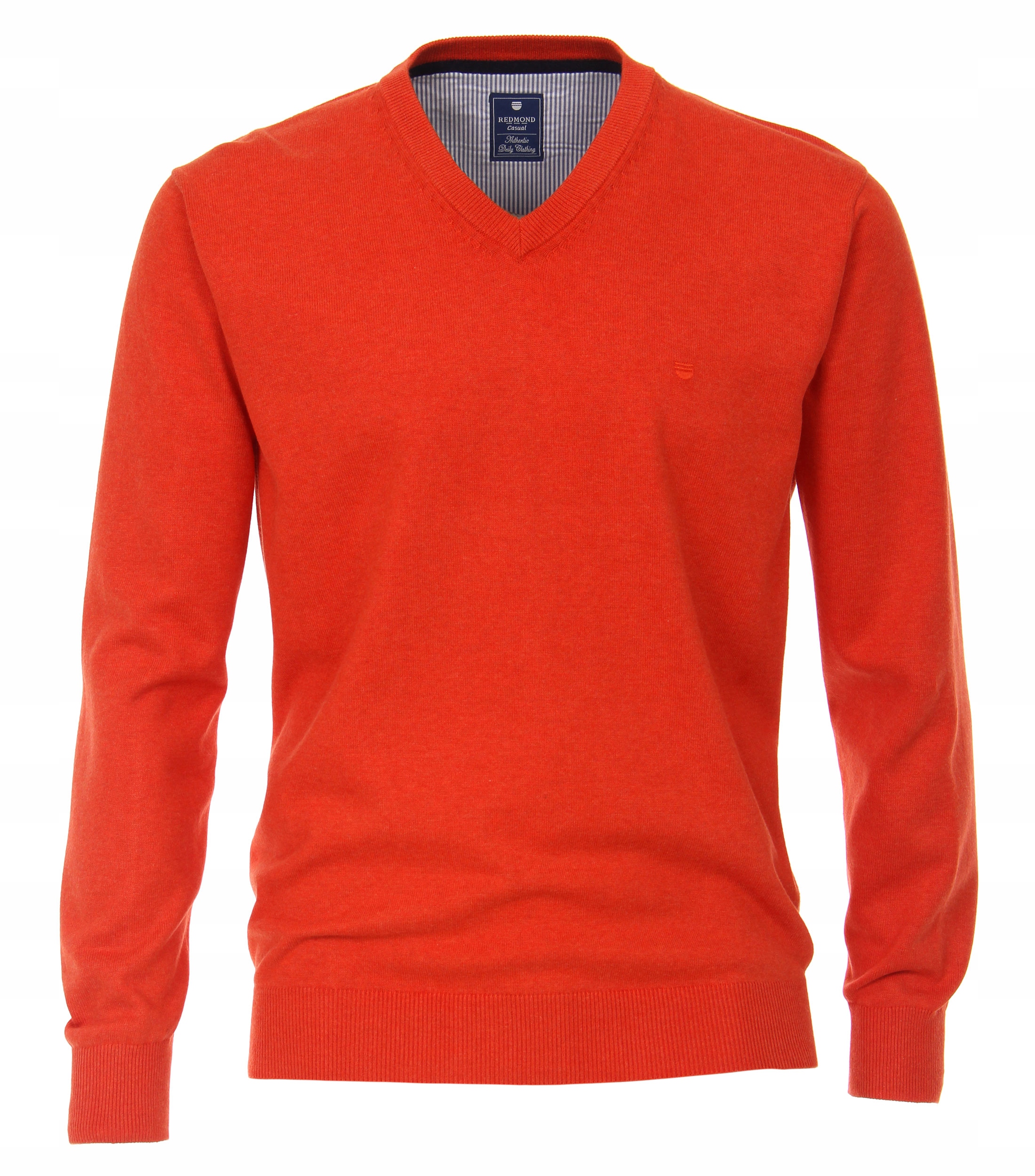 

czerwony sweter bawełniany V-neck Redmond L