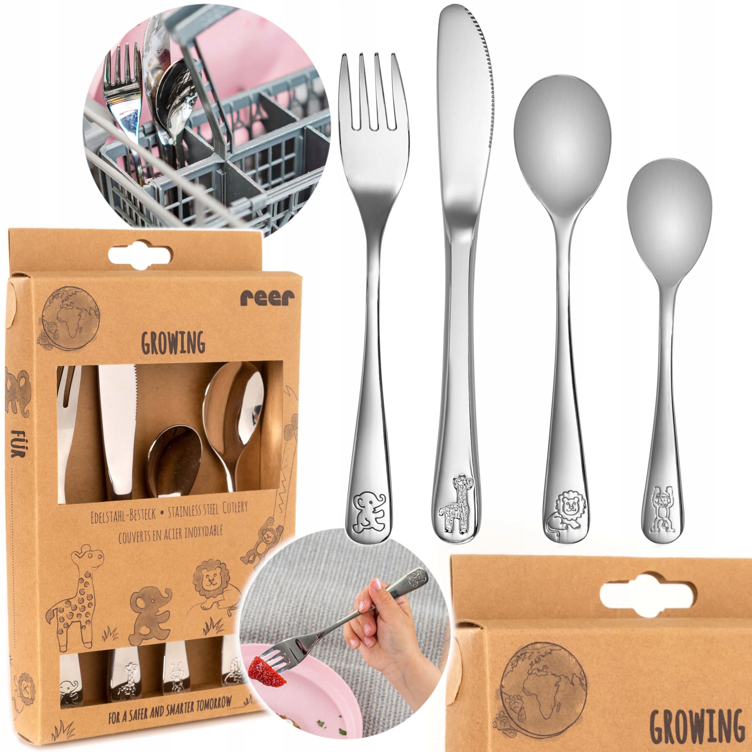 

Sztućce dla dzieci szlachetna stal nierdzewna Reer