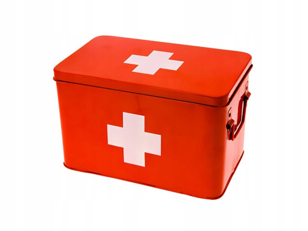 Kovová lékárnička present time, 31,5 x 19 x 21 cm, červená