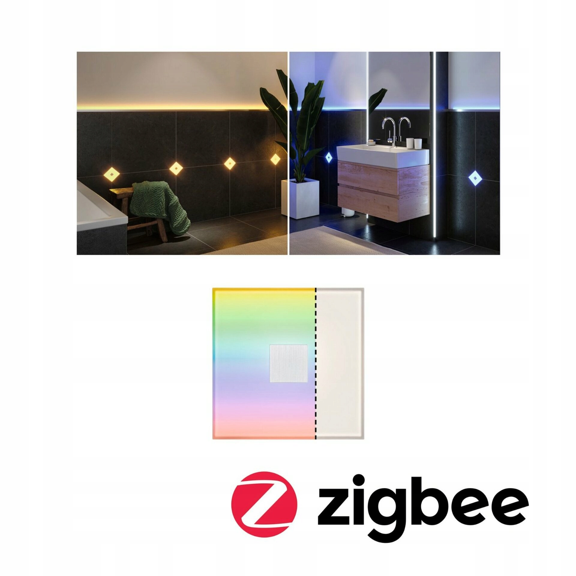 Paulmann LumiTiles Zigbee Led dlaždice štvorcová 12V IP44 0,75W stmievateľná