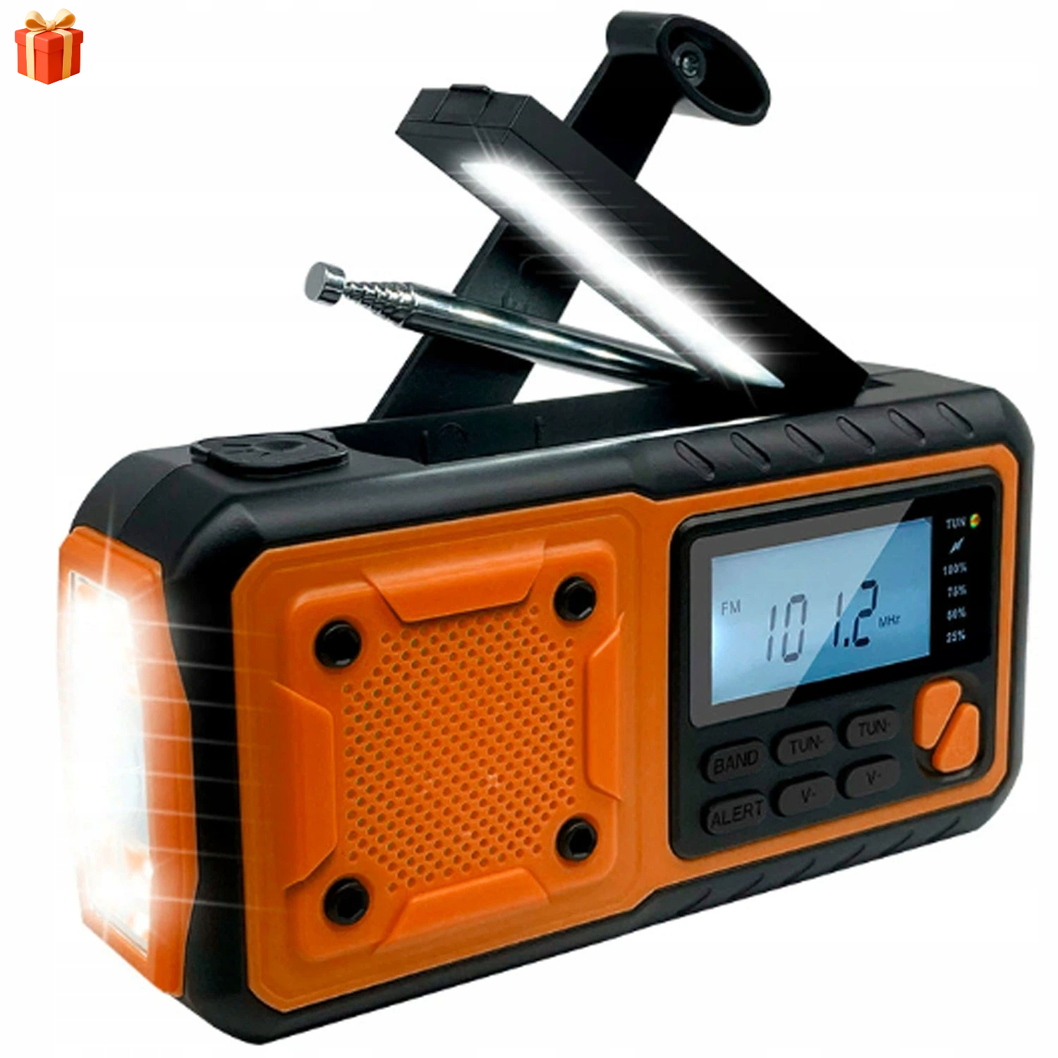 Solární rádio Fm/am Powerbank 4000 mAh Sos svítilna pro nouzové situace