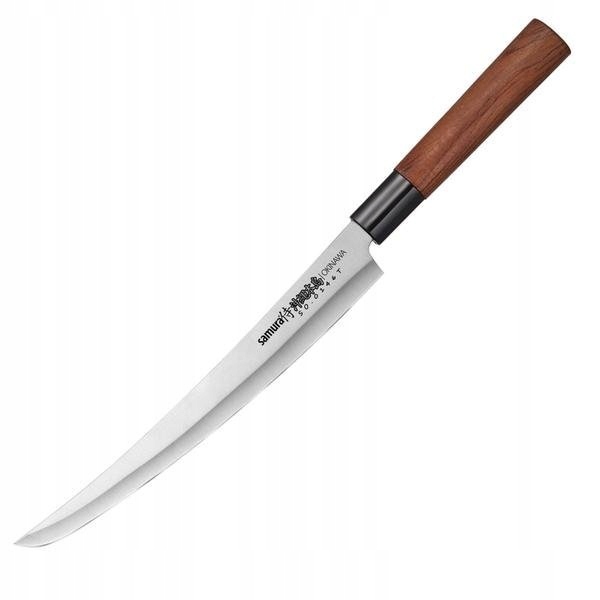 Kuchynský nôž Samura Okinawa Slicing Tanto 240 mm, oceľ AUS-8, ružové drevo