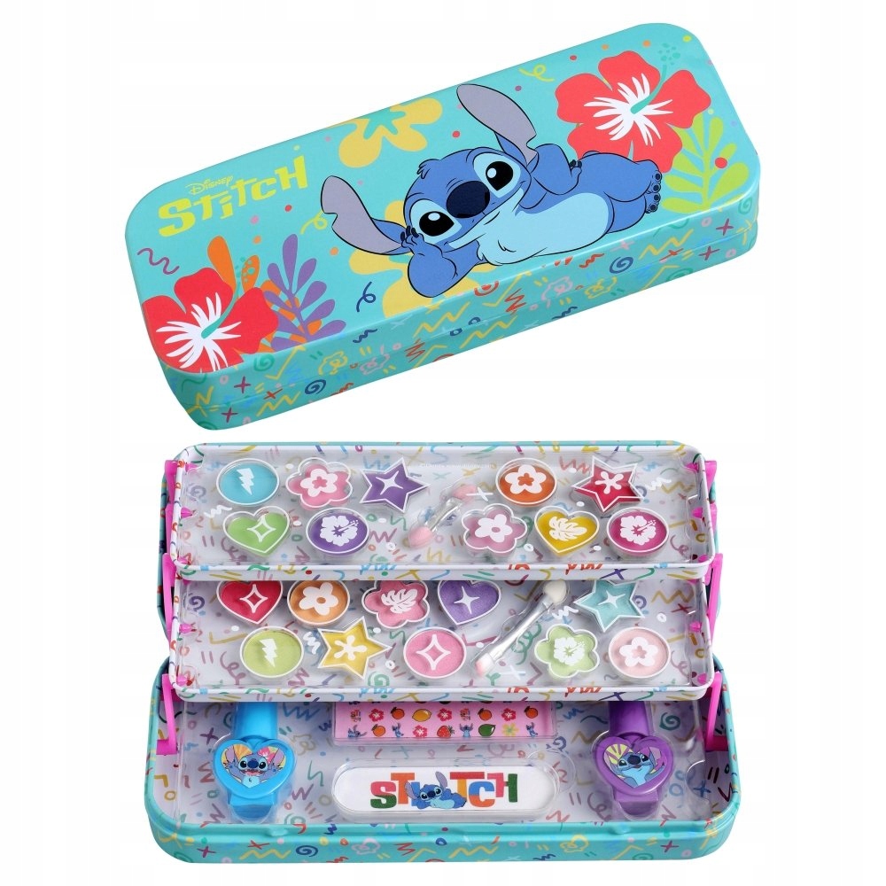 AIRVAL STITCH ZESTAW KOSMETYKÓW DO MAKIJAŻU CIENIE BŁYSZCZYKI LAKIERKI