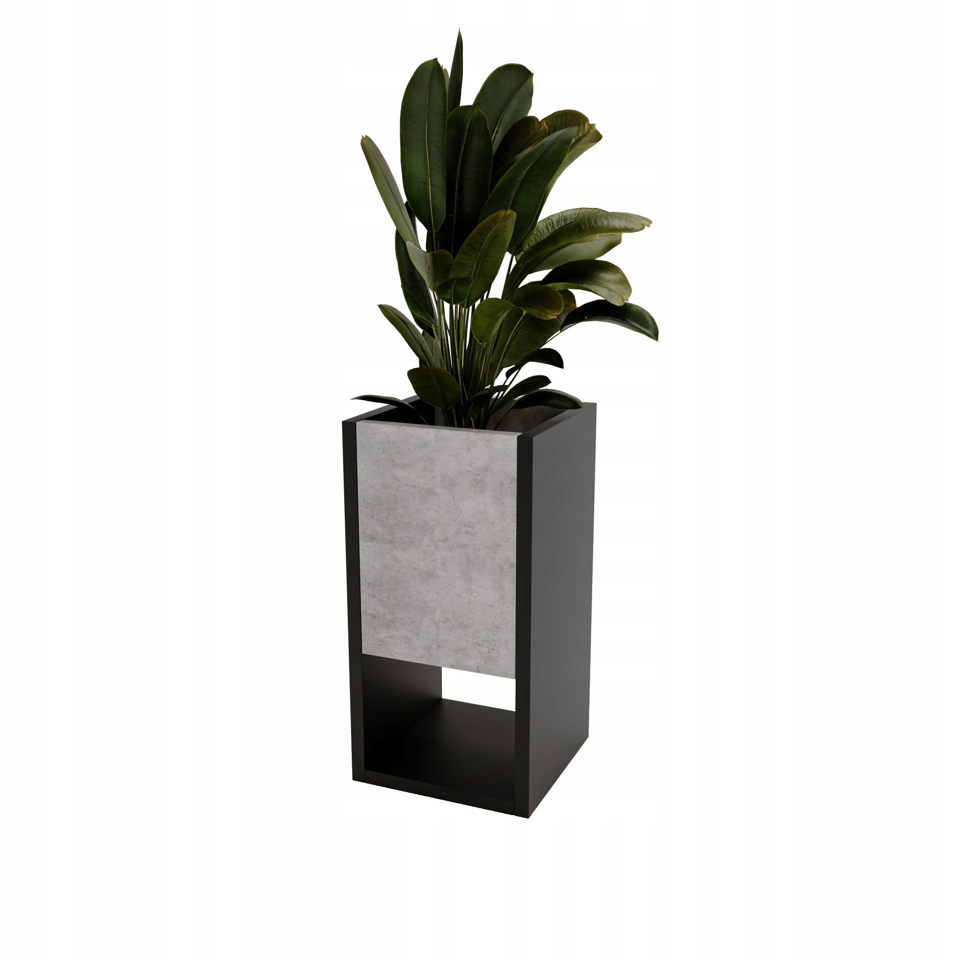 Stojanový květináč Dřevěný loftový květináč Beton 45x22,6x22,6