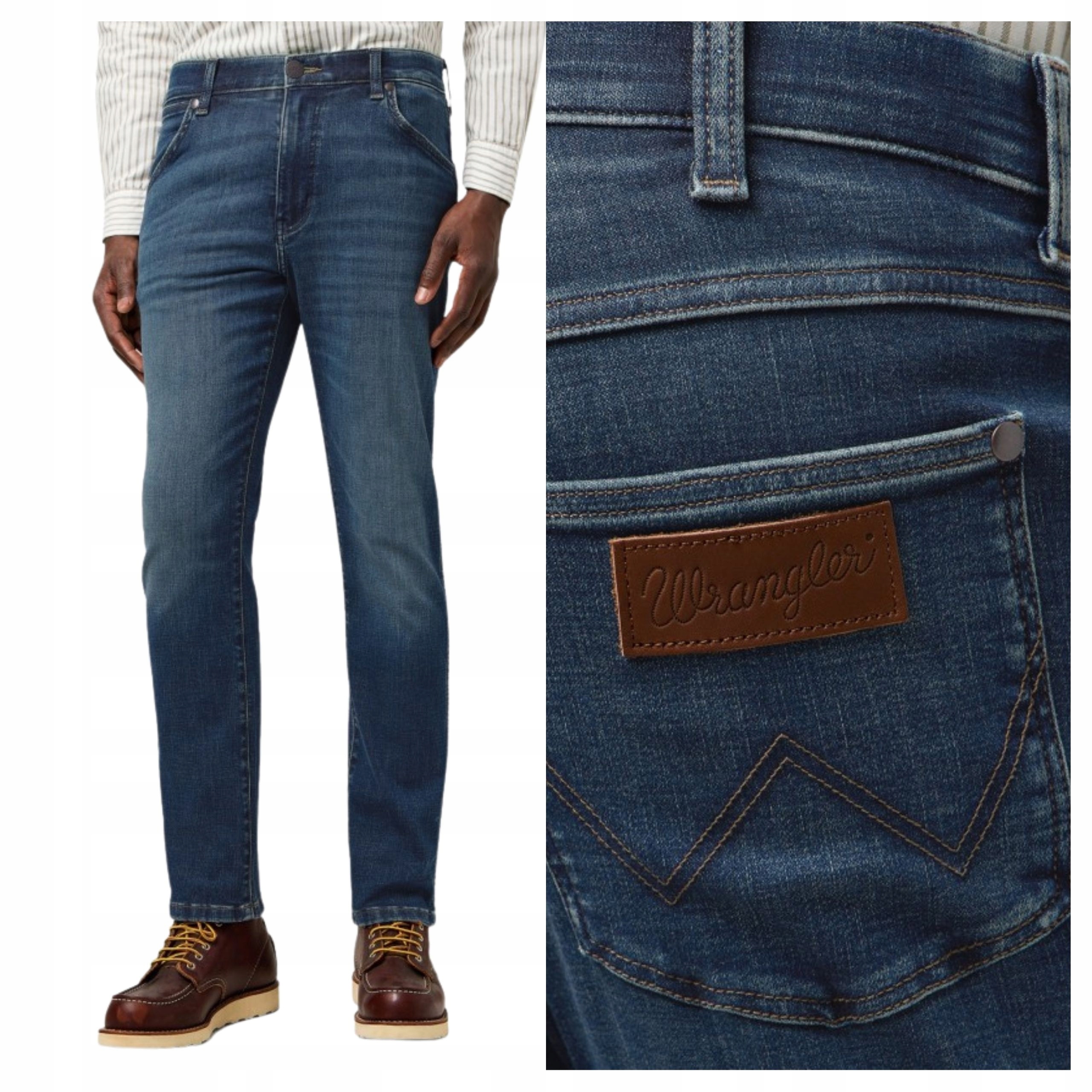 Pánské kalhoty Wrangler Larston Jeansové Slim Fit Modré W30 L34