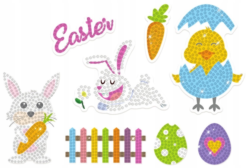 Samolepky s diamantovou výšivkou Radostná Velikonoce