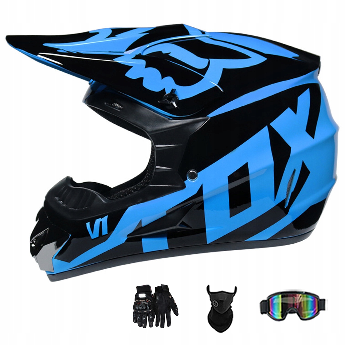 Motocyklová Přilba Lehká Enduro Quada Brýle Rukavice Maska XL