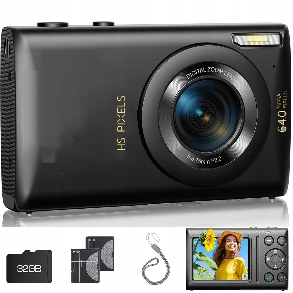 Digitální Fotoaparát 64Mpx 18x Zoom Karta 32GB