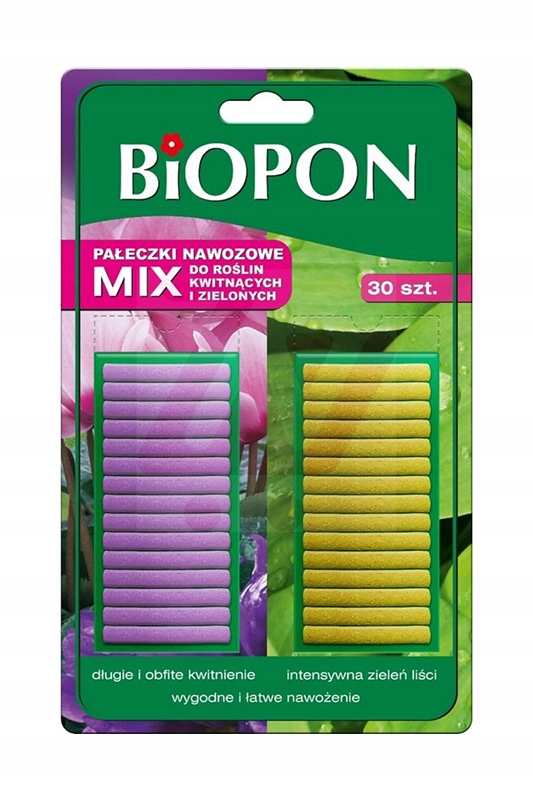 

Pałeczki Nawozowe Do Kwitnących i Zie 30szt Biopon