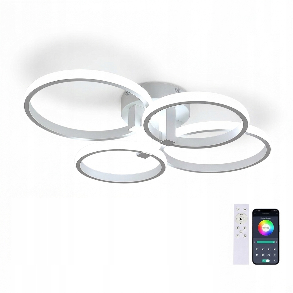 LAMPA SUFITOWA WISZĄCA LED ŻYRANDOL Z PILOTEM NOWOCZESNA 57W 3000K-6500K