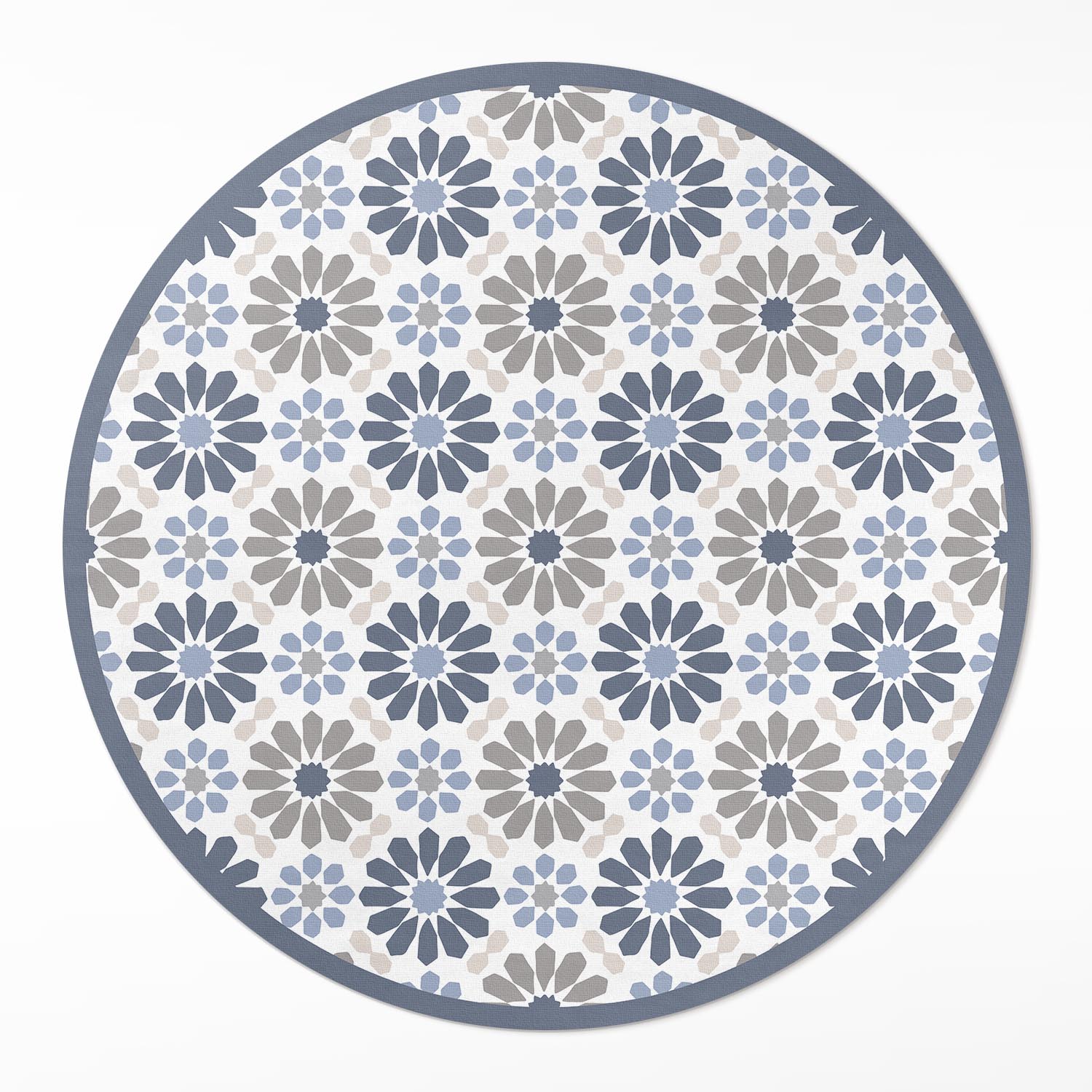 Okrúhly vinylový Behúň Pastelové kvety, jemný pravidelný vzor ⌀ 110 cm