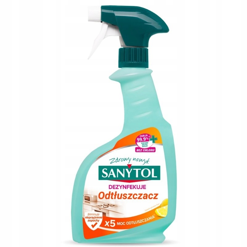 SANYTOL ZESTAW DO CZYSZCZENIA PODŁOGI KUCHNI ŁAZIENKI + 4X ŚCIERECZKI Nazwa handlowa Płyn Czyszczący I Dezynfekujący Do Podłóg – Zielona Cytryna