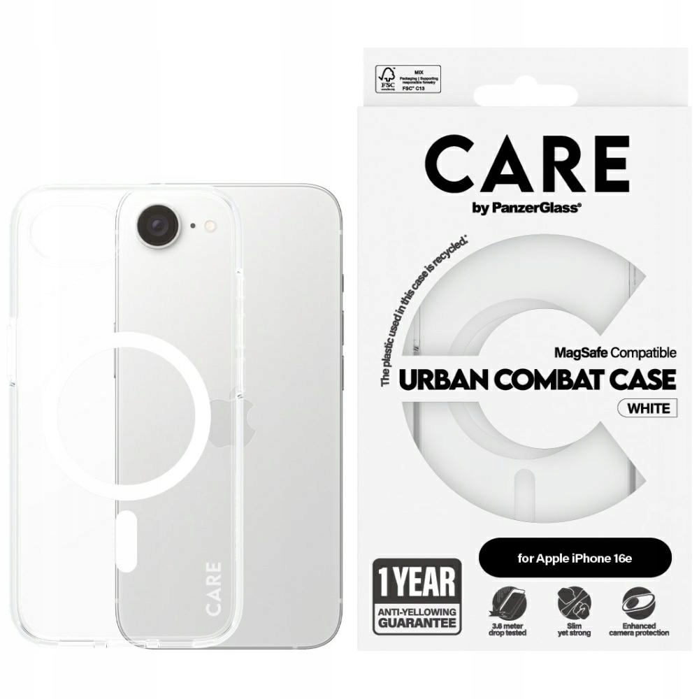 Care by PanzerGlass Flagship Urban Combat White MagSafe Pouzdro pro iPhone 16e