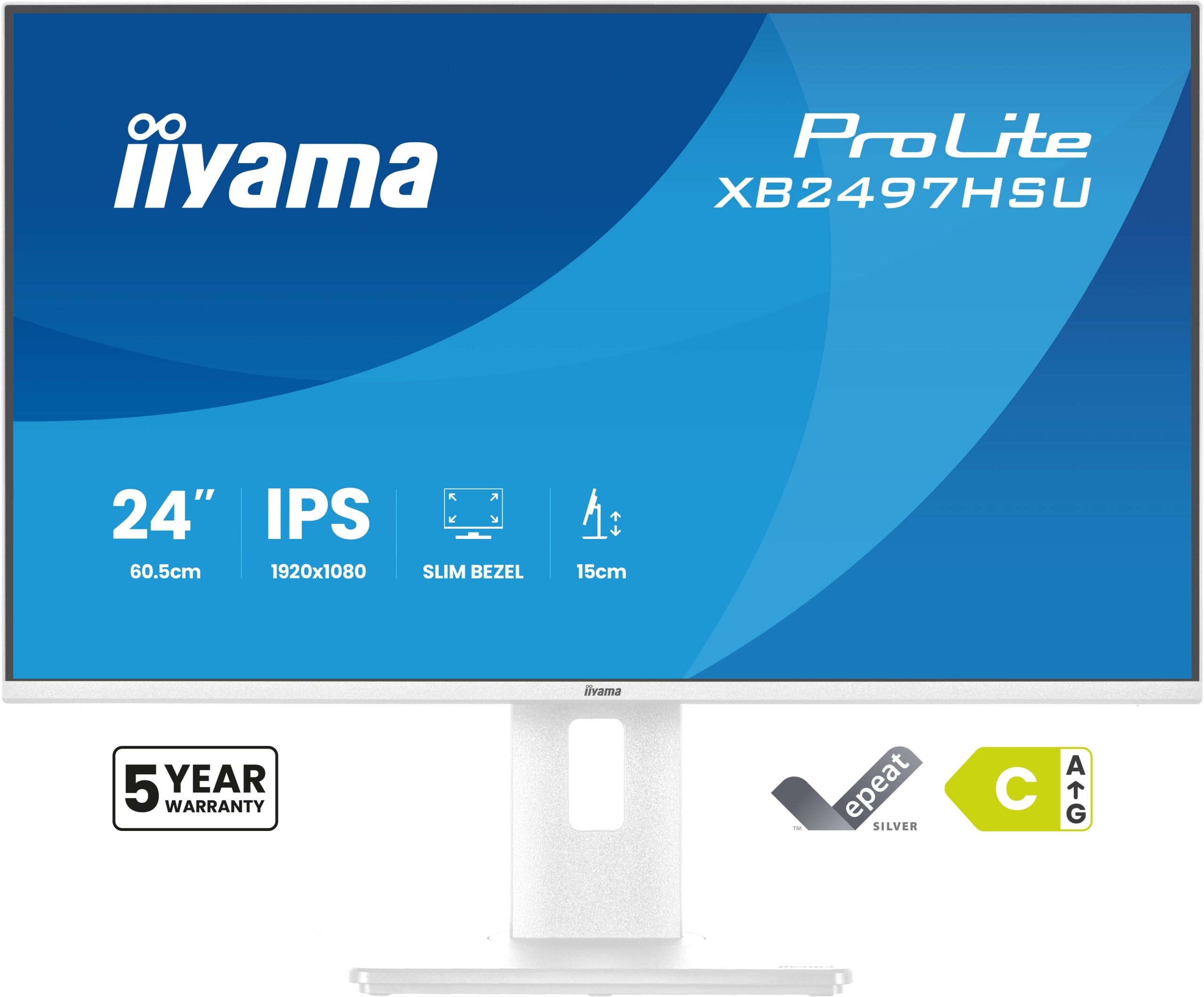Biely monitor iiyama ProLite XB2497HSU-W1 24" Ips Led 120Hz /hdmi, Dp/