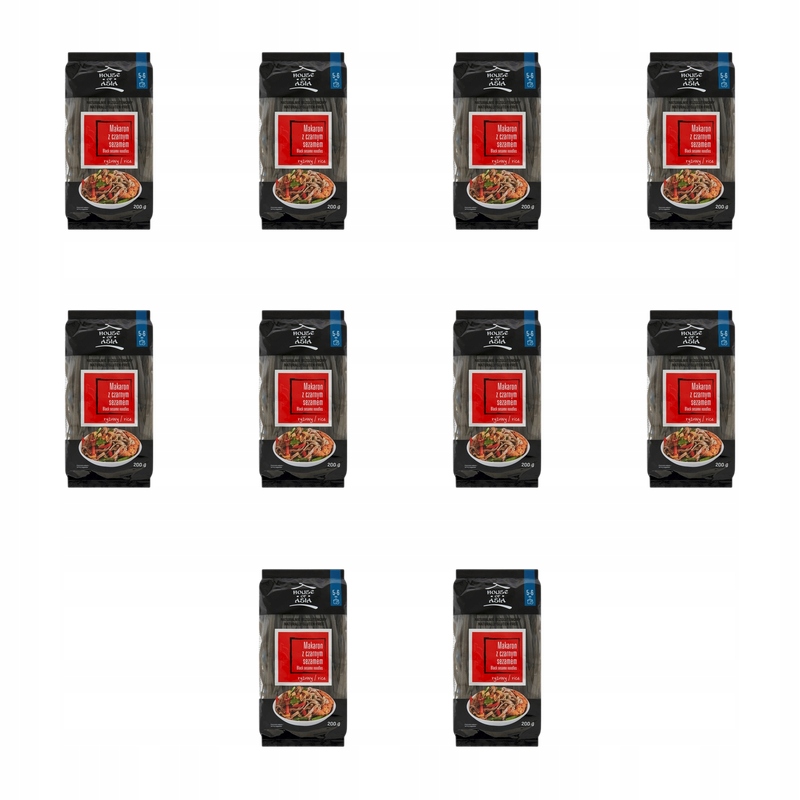 House of Asia makaron ryżowy z czarnym sezamem 5mm 200g X10