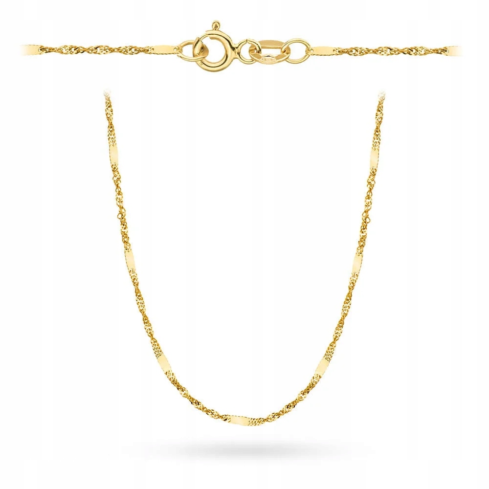 Řetízek zlatý 585 singapurská vazba s plechem 42 cm elegantní dárek