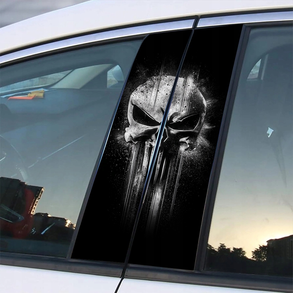 Naklejka Na Słupek Auta "standard Punisher" Folia Premium 50x25