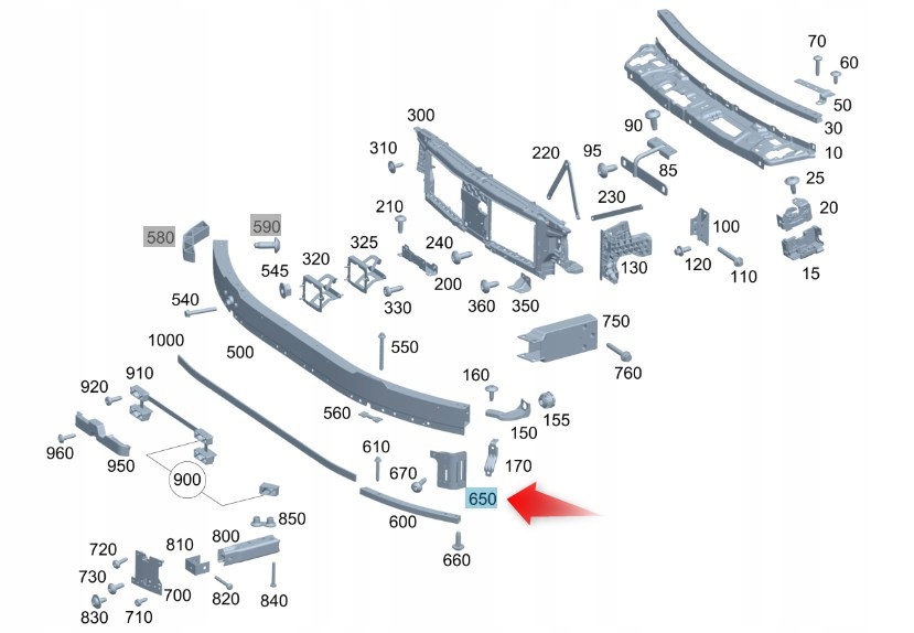 Podpěra Předního Nosníku Mercedes C Třída W206 Levá A2066202701