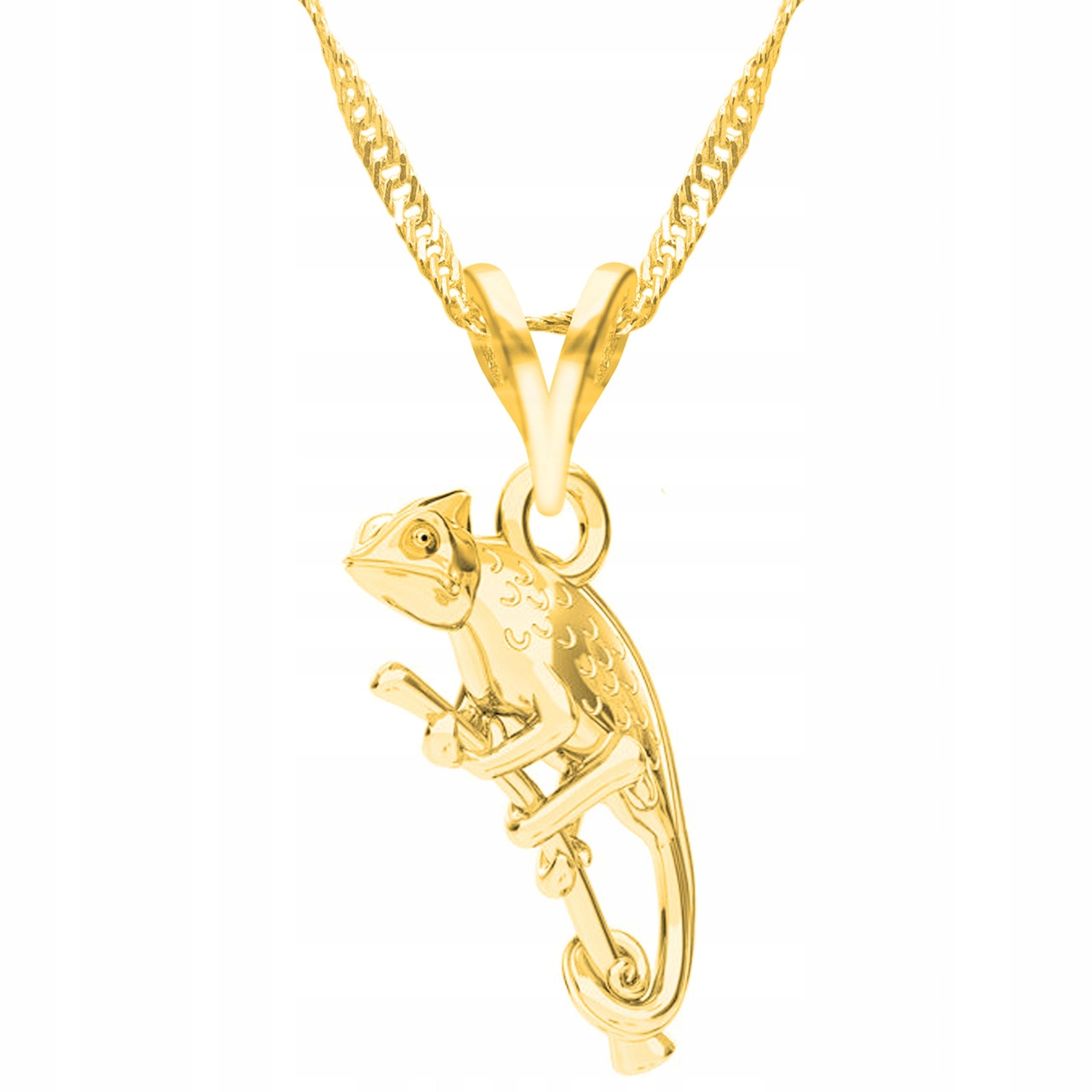 Zlatý náhrdelník s chameleonem Zvíře Animal Gad Kameleon Stříbro 925