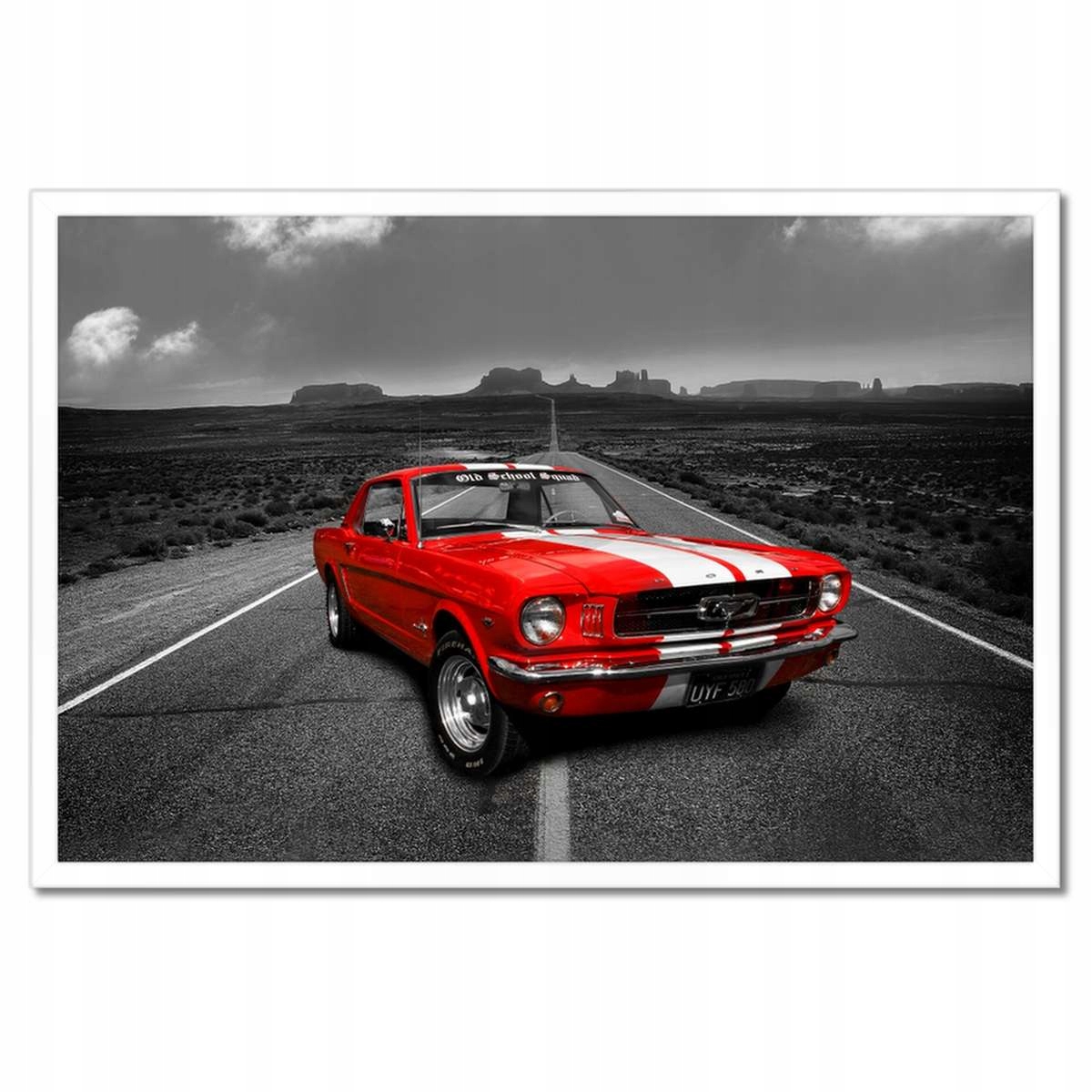 Plakáty v rámu 60x40 Červený Ford Mustang Usa
