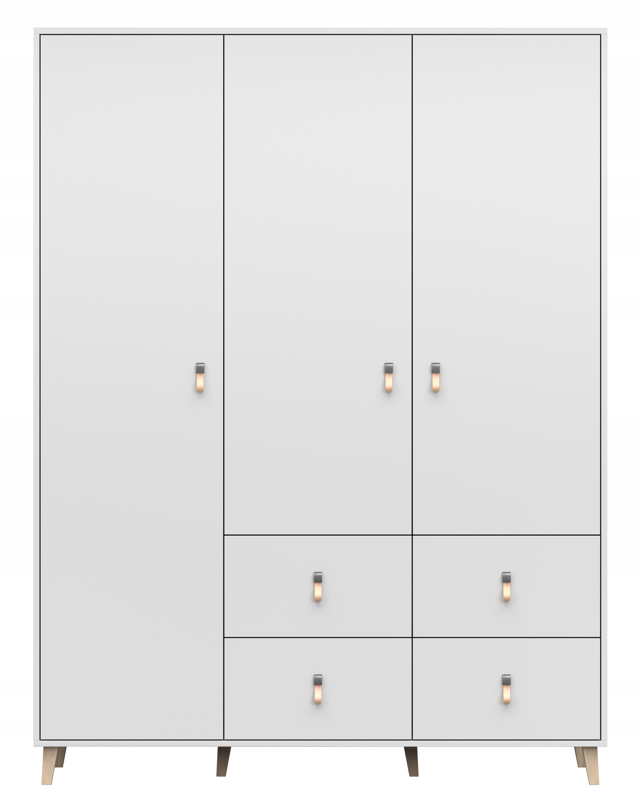 Szafa FIGO 19 BIAŁA pojemna szuflady półki drążek PRODUCENT Wysokość mebla 202 cm