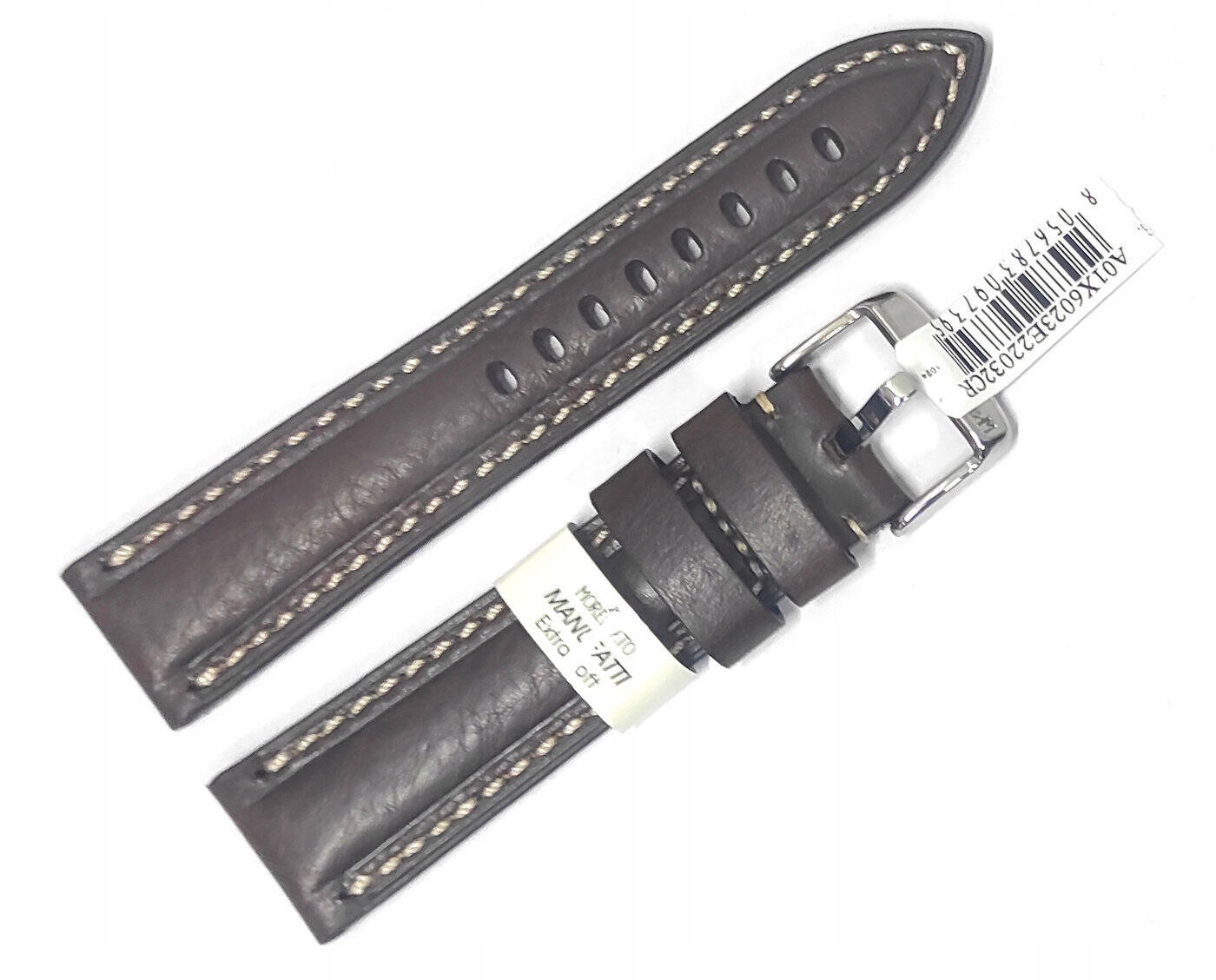 Hnědý Kožený Měkký Italský Řemínek Pro Hodinky Morellato Carra 20 mm X6023