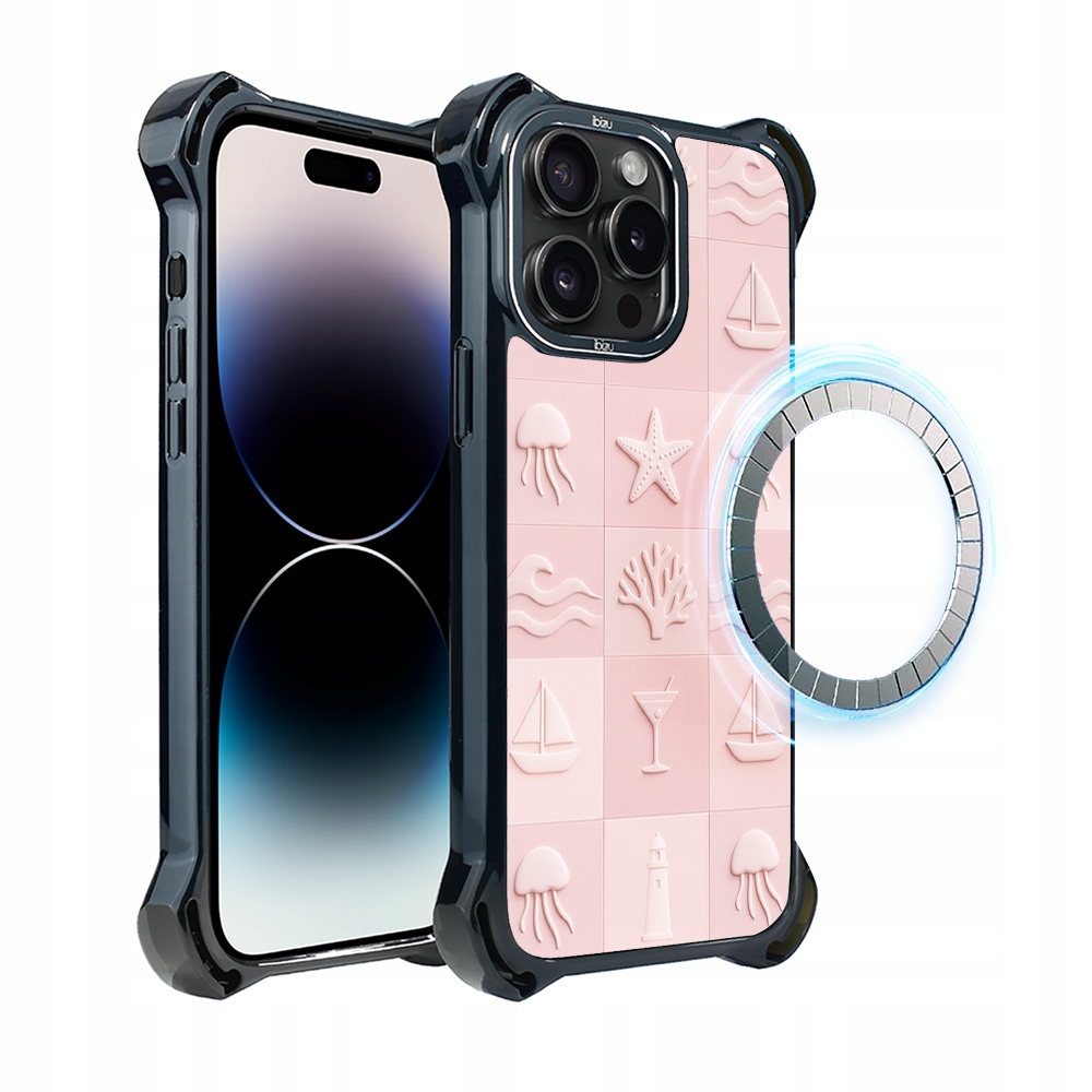 Pouzdro pro iPhone 14 Pro Ibizu DropGuard Ultra s MagSafe, Korálový klub
