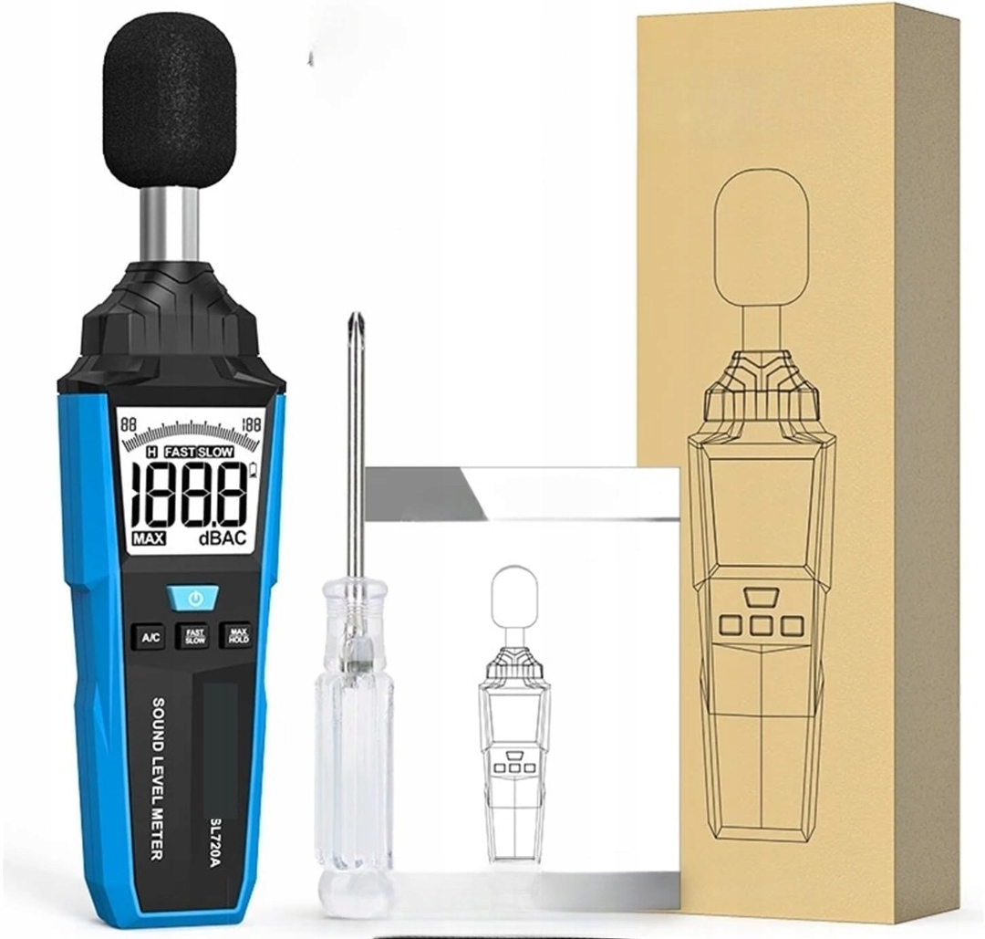 Decibeloměr Sonometr Měřič Hladiny Zvuku Mestek SL720A Level Meter