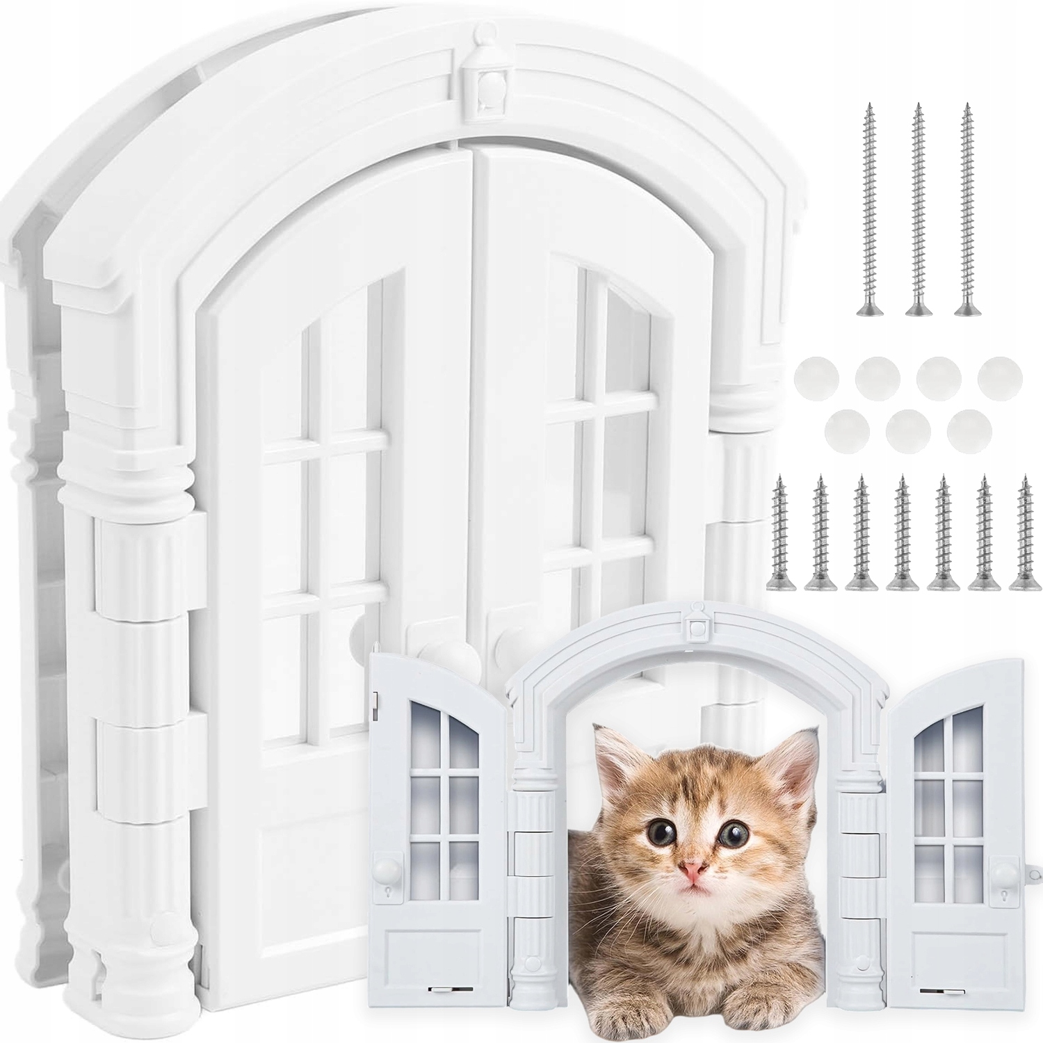 Levně Francouzská Dvířka Pro Kočky 24 CM, Dvojitá, Bezpečná Pro Štěňata