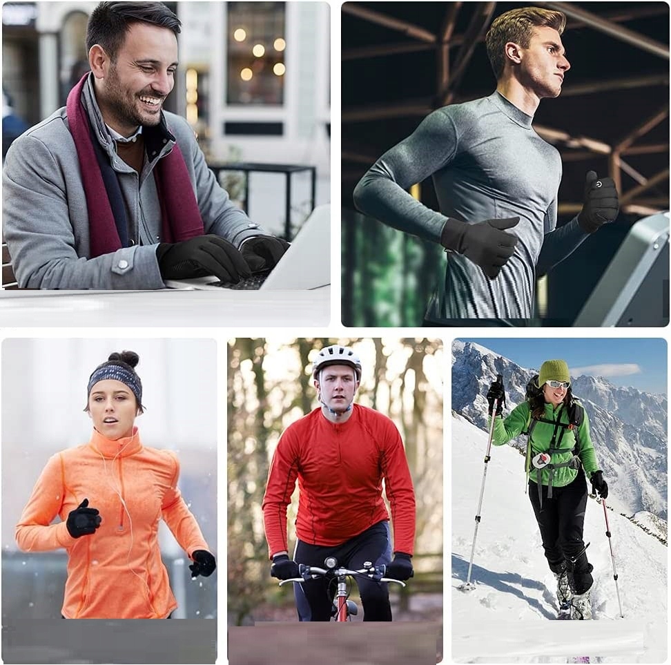 RĘKAWICZKI WIATROODPORNE OUTDOOROWE SPORTOWE M Kolor czarny